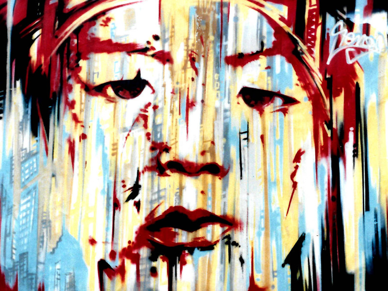 portrait de style street art